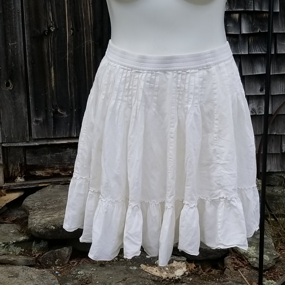 Gap white Cowgirl Prairie Short Ruffle Skirt Cotton  Sz Medium